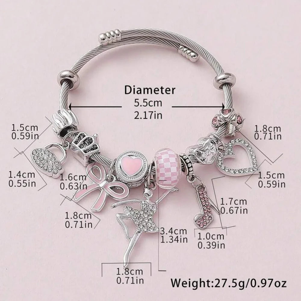 Bow Heart Bracelet