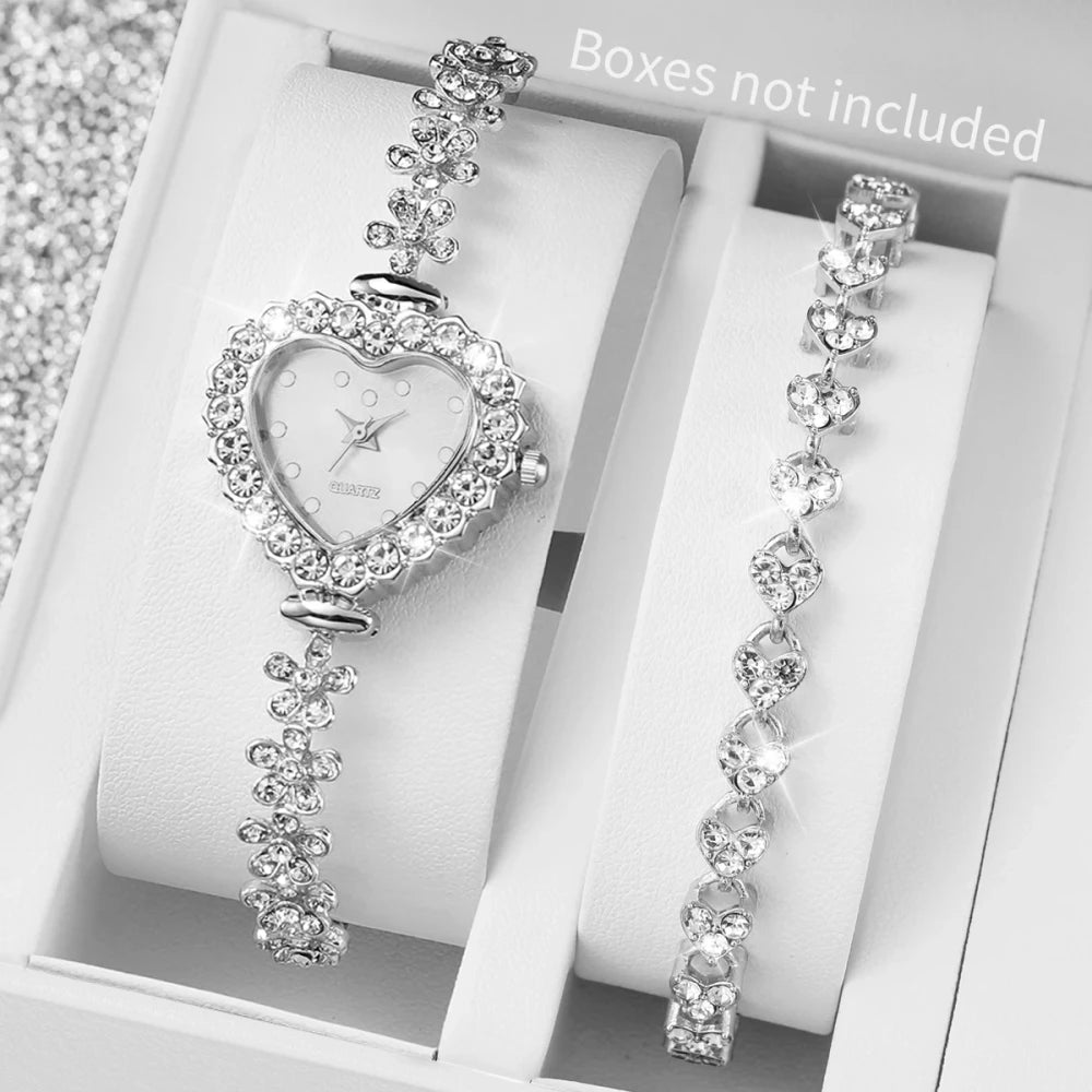 Luxury Rhinestone Bracelet Watch Set