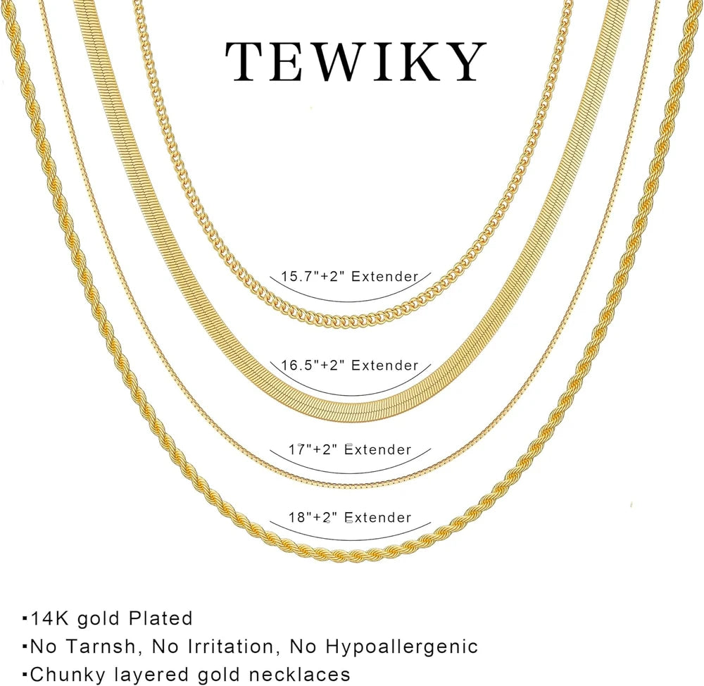 Layered Necklace Set Gold
