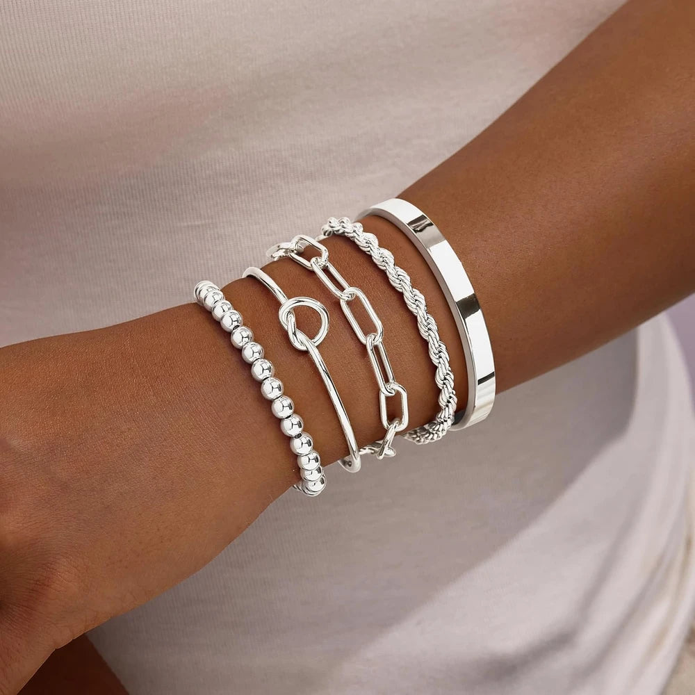 Gold Beaded Bracelet Set