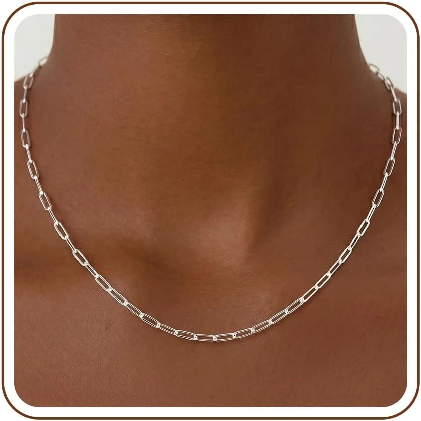 Sterling Silver Paperclip Necklace