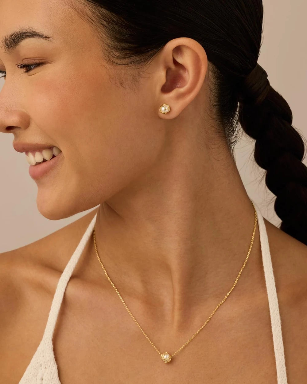 Gold Pearl Jewelry Set